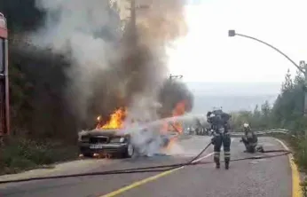 Seyir halindeki otomobil alevlere teslim oldu