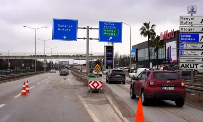 D-100'deki riskli kavşaklara çarpışma yastığı önlemi