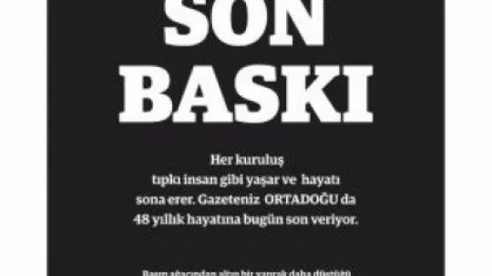 48 yıllık o gazete kapandı