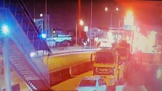 7 işçinin yaralandığı kazanın görüntüleri ortaya çıktı!