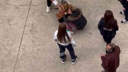 8 katlı binada korku dolu anlar
