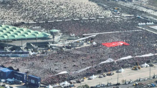 AK Parti Büyük İstanbul Miting alanı havadan böyle görüntülendi