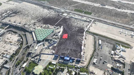 AK Parti Büyük İstanbul Miting alanı havadan böyle görüntülendi