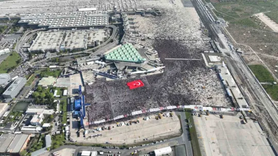 AK Parti Büyük İstanbul Miting alanı havadan böyle görüntülendi