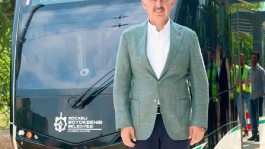Alikahya Tramvay Hattı'nda ilk sürüş Başkan Büyükakın'dan