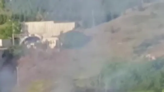 Araçta başlayan yangın ağaçlık alana sıçradı