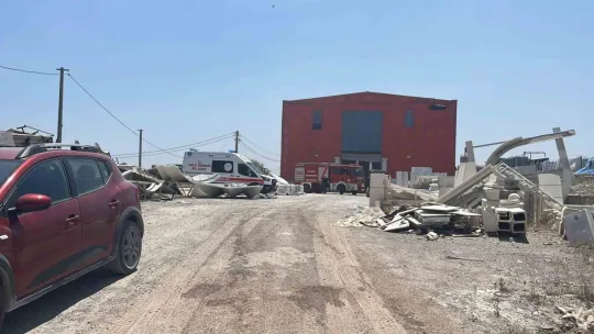 Asfalt fabrikasında yangın