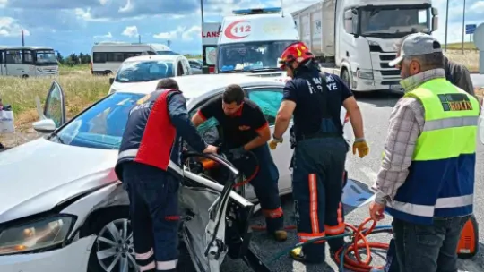 Babaeski'de trafik kazası: 3 yaralı