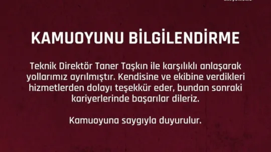 Kocaelispor'un rakibi, teknik direktörü ile yollarını ayırdı