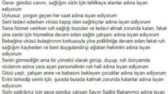 Başhekim isyan etti!'Böyle yanıma gelme'