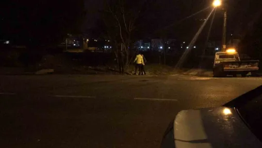 Manevra yapan otomobil dereye uçtu