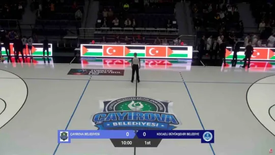 Kocaeli'deki basketbol maçında İsrail protesto edildi