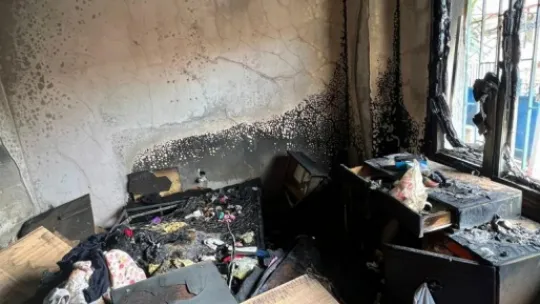 Bayram temizliği yapılan apartman dairesinde yangın