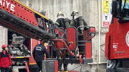 Beton fabrikasında yangın