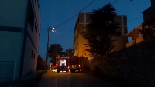 Binanın bahçesindeki kömürlükte yangın çıktı