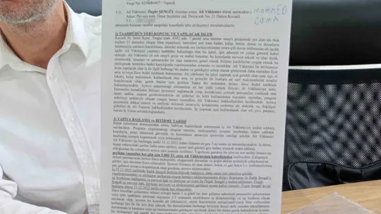 O müteahhitten açıklama