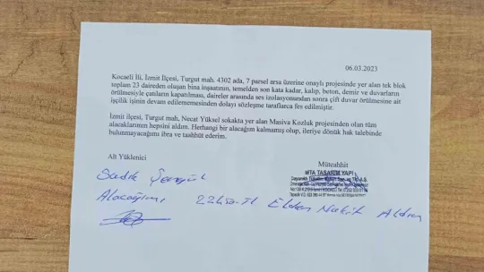 O müteahhitten açıklama