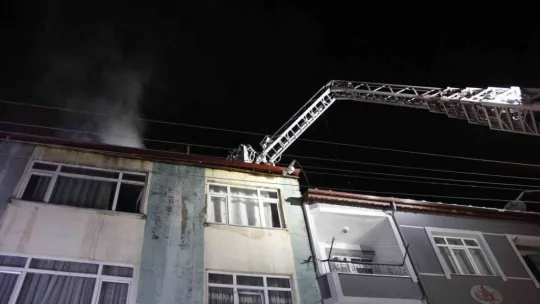 Çıkan yangını daire camlarına kar topu atarak haber verdi