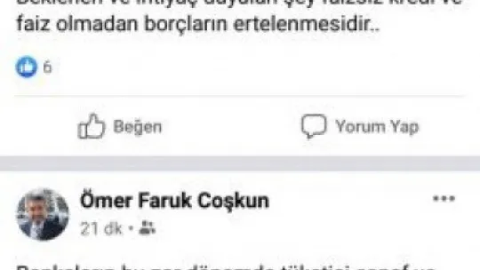 Coşkun 'dualar hoparlörlerden verilsin'