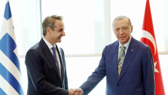 Cumhurbaşkanı Erdoğan, Yunanistan Başbakanı Miçotakis'i kabul etti