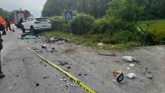 Sakarya D-100'de cip ile otomobil çarpıştı