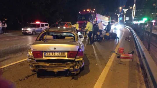 D-100'de tır ile otomobil çarpıştı : 2 yaralı