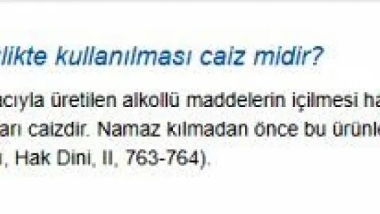 Diyanet 'Alkol kullanmak caizdir'
