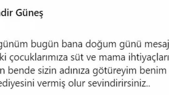 Doğum gününde isteği, depremzedeler için oldu!