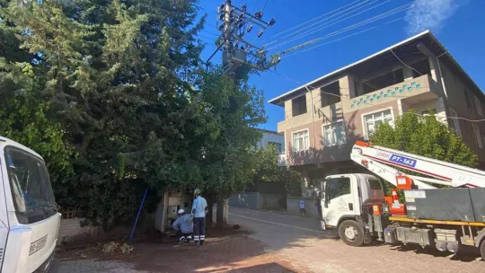Elektrik telleri birbirine çarpınca trafo patladı