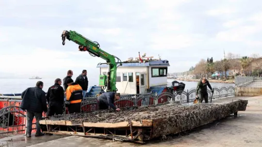 Eskihisar Sahili'nde ekosistemi canlandıracak dip temizliği yapıldı