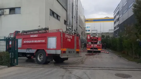 Fabrikanın bacasında yangın çıktı
