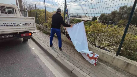 Gebze'de izinsiz afiş asanlara ceza
