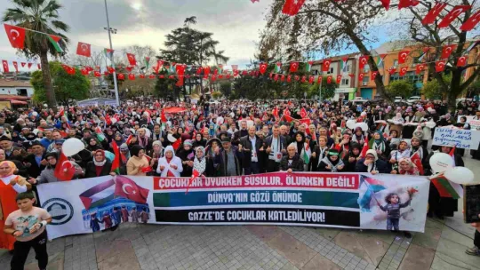 Binlerce kişi Filistin için yürüdü