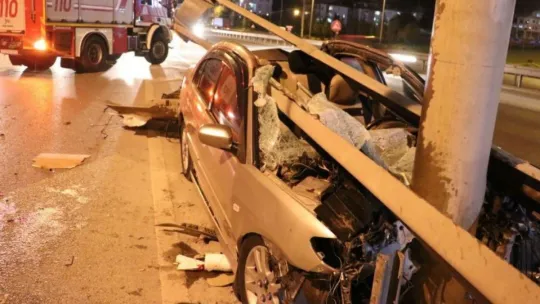 Hastane dönüşünde takla attı!