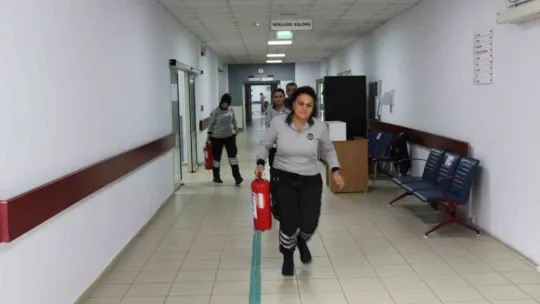 Hastanede heyecan dolu tatbikat