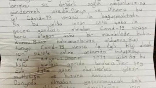 İlkokul öğrencisinden ilçe sağlık müdürüne anlamlı mektup
