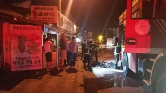İş yerinin mutfağında çıkan yangın korkuttu