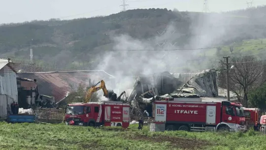 Kocaeli'deki fabrika küle döndü