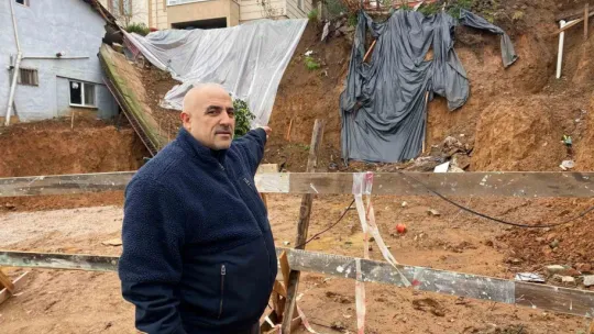 İstinat duvarı çökünce ortalık savaş alanına döndü