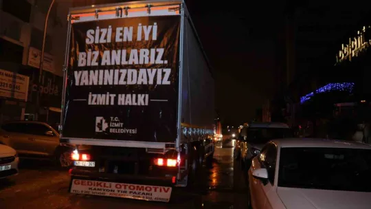 İzmit'ten 17'nci yardım tırı bölgeye uğurlandı