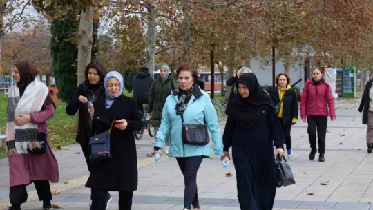 Kadınlar hem sosyalleşti hem de spor yaptı