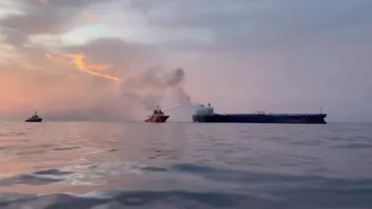 KAIROS gemisindeki yangına müdahale