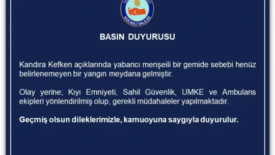 Kandıra açıklarında gemi yangını: Çok sayıda ekip sevk edildi