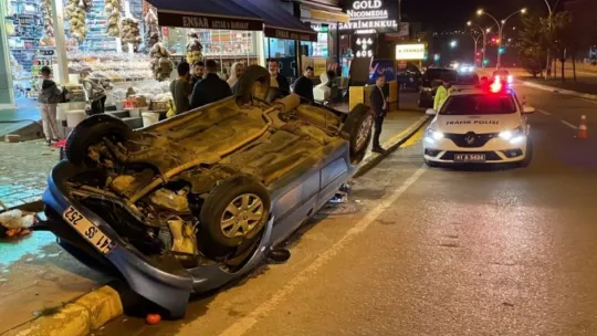 Kediyi ezmemek için manevra yapınca takla attı