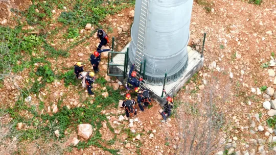 Teleferik hattında gerçeği aratmayan tatbikat