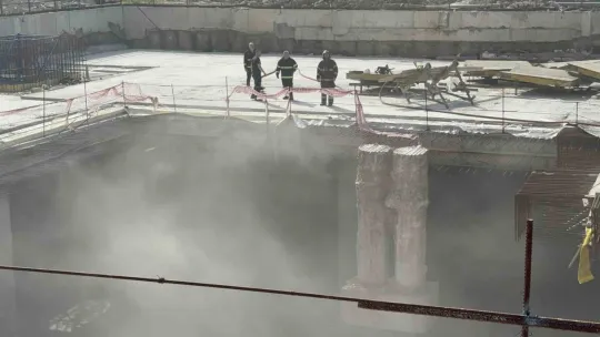 Kocaeli'de metro şantiyesinde yangın