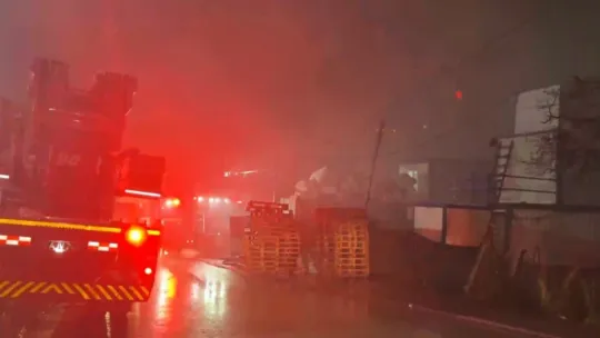 Kocaeli'de palet deposunda yangın