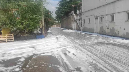 Kocaeli'de sağanak sonrası şaşırtan görüntü