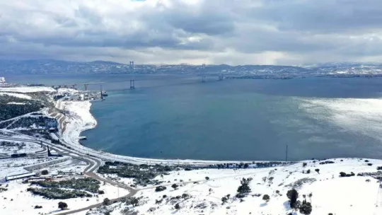 Kocaeli'nin kar manzarası mest etti