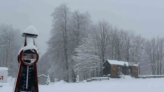 Kocaeli'nin yüksek kesimlerine lapa lapa kar yağıyor